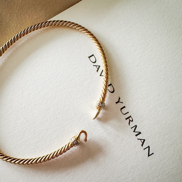 SOLD: David Yurman Gold and Diamonds Buckle Bracelet - Picture 3 of 4